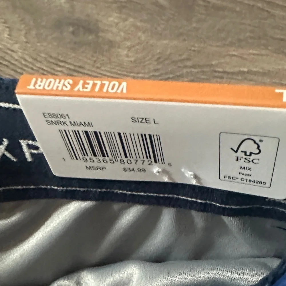 ZeroXposur Blue and White Palm Tree Swim Trunks